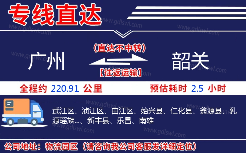 廣州到韶關物流公司