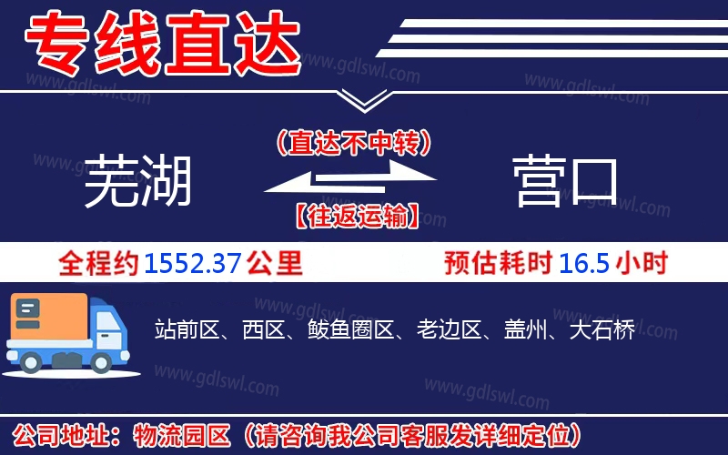 蕪湖到營(yíng)口物流公司
